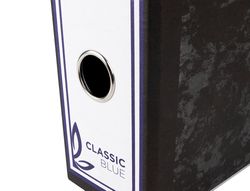 Archivador de Palanca Liderpapel Carton Forrado Folio Jaspeado Negro con Caja Classic Blue