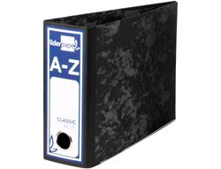 Archivador de Palanca Liderpapel Cuarto Apaisado Classic Blue Sin Rado Lomo 80Mm Negro Compresor Metalico