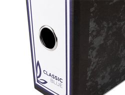 Archivador de Palanca Liderpapel Cuarto Apaisado Classic Blue Sin Rado Lomo 80Mm Negro Compresor Metalico