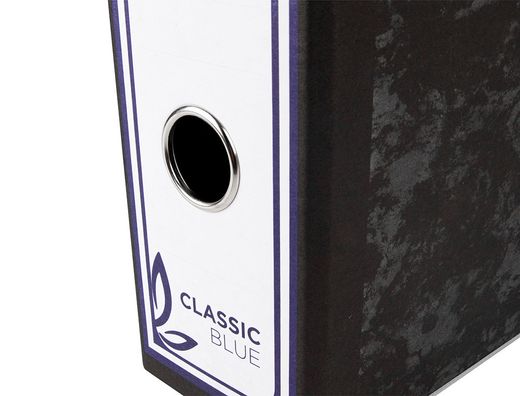 Archivador de Palanca Liderpapel Cuarto Apaisado Classic Blue Sin Rado Lomo 80Mm Negro Compresor Metalico