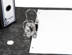 Archivador de Palanca Liderpapel Cuarto Apaisado Classic Blue Sin Rado Lomo 80Mm Negro Compresor Metalico