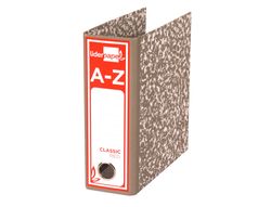 Archivador de Palanca Liderpapel Cuarto Apaisado Classic Red Sin Rado Lomo 80Mm Gris Compresor Metalico