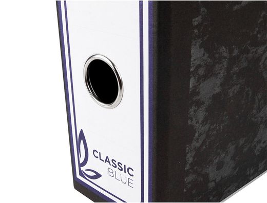 Archivador de Palanca Liderpapel Cuarto Classic Blue Sin Rado Lomo 80Mm Negro Compresor Metalico