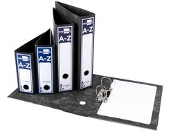 Archivador de Palanca Liderpapel Cuarto Classic Blue Sin Rado Lomo 80Mm Negro Compresor Metalico