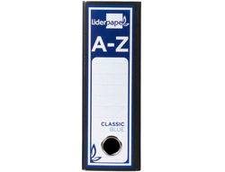 Archivador de Palanca Liderpapel Cuarto Classic Blue Sin Rado Lomo 80Mm Negro Compresor Metalico