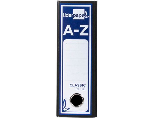Archivador de Palanca Liderpapel Cuarto Classic Blue Sin Rado Lomo 80Mm Negro Compresor Metalico