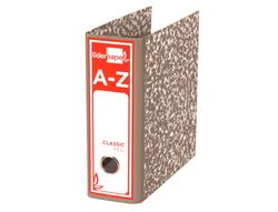 Archivador de Palanca Liderpapel Cuarto Classic Red Carton Entrecolado Sin Rado Lomo 80Mm Gris Compresor Metalic