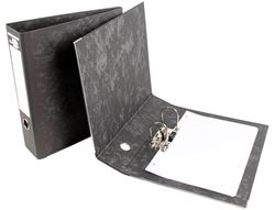 Archivador de Palanca Liderpapel Folio Carton Forrado Sin Rado Lomo 80Mm Negro Compresor Metalico