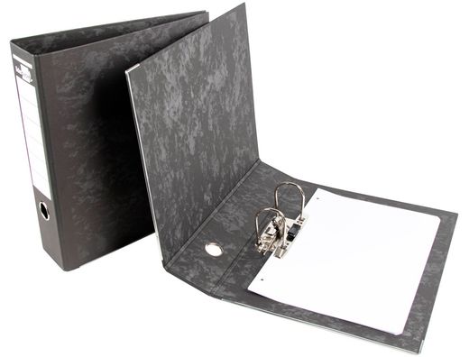 Archivador de Palanca Liderpapel Folio Carton Forrado Sin Rado Lomo 80Mm Negro Compresor Metalico
