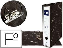 Archivador de Palanca Liderpapel Folio Classic Black Carton Entrecolado con Rado Lomo 75Mm Negro Compresor Metal