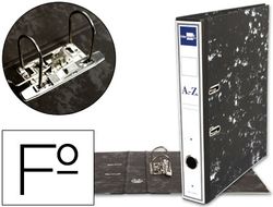 Archivador de palanca liderpapel folio classic carton entrecolado con rado lomo 52mm negro compresor metalico