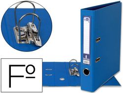 Archivador de Palanca Liderpapel Folio Documenta Forrado Pvc con Rado Lomo 52 mm Azul Compresor Metalico