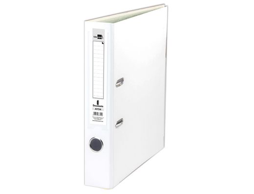 Archivador de Palanca Liderpapel Folio Documenta Forrado Pvc con Rado Lomo 52 mm Blanco Compresor Metalico