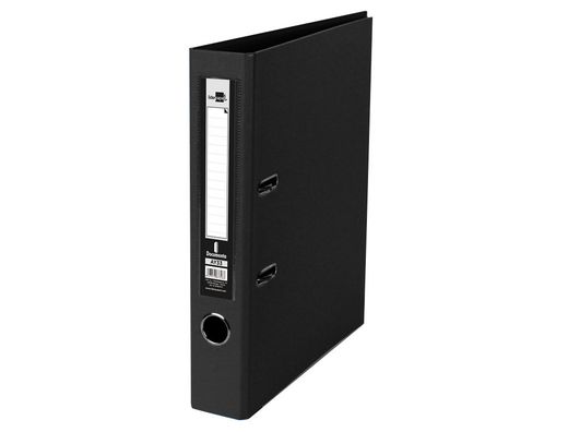 Archivador de Palanca Liderpapel Folio Documenta Forrado Pvc con Rado Lomo 52 mm Negro Compresor Metalico
