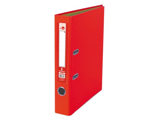 Archivador de Palanca Liderpapel Folio Documenta Forrado Pvc con Rado Lomo 52 mm Rojo Compresor Metalico