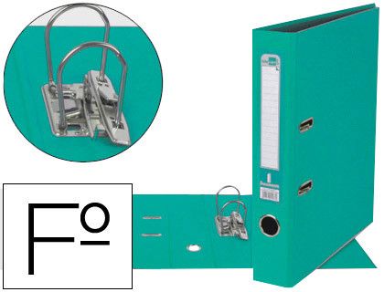 Archivador de Palanca Liderpapel Folio Documenta Forrado Pvc con Rado Lomo 52 mm Verde Claro Compresor
