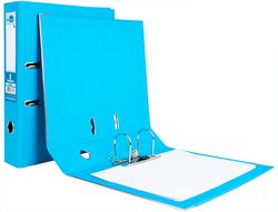 Archivador de Palanca Liderpapel Folio Documenta Forrado Pvc con Rado Lomo 75 mm Celeste Compresor Metalico