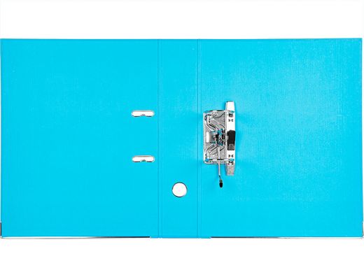 Archivador de Palanca Liderpapel Folio Documenta Forrado Pvc con Rado Lomo 75 mm Celeste Compresor Metalico