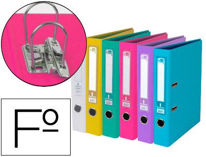Archivador de Palanca Liderpapel Folio Documenta Forrado Pvc con Rado Lomo 75 mm Colores Surtidos Trending