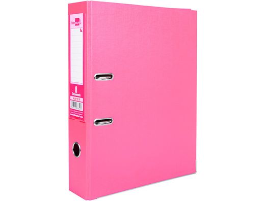 Archivador de Palanca Liderpapel Folio Documenta Forrado Pvc con Rado Lomo 75 mm Rosa Compresor Metalico