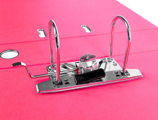 Archivador de Palanca Liderpapel Folio Documenta Forrado Pvc con Rado Lomo 75 mm Rosa Compresor Metalico