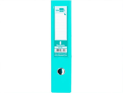 Archivador de Palanca Liderpapel Folio Documenta Forrado Pvc con Rado Lomo 75 mm Verde Claro Compresor