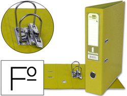 Archivador de Palanca Liderpapel Folio Documenta Forrado Pvc con Rado Lomo 75Mm Amarillo Compresor Metalico