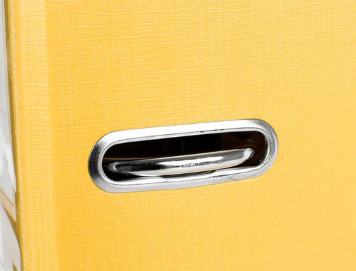 Archivador de Palanca Liderpapel Folio Documenta Forrado Pvc con Rado Lomo 75Mm Amarillo Compresor Metalico