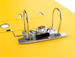Archivador de Palanca Liderpapel Folio Documenta Forrado Pvc con Rado Lomo 75Mm Amarillo Compresor Metalico