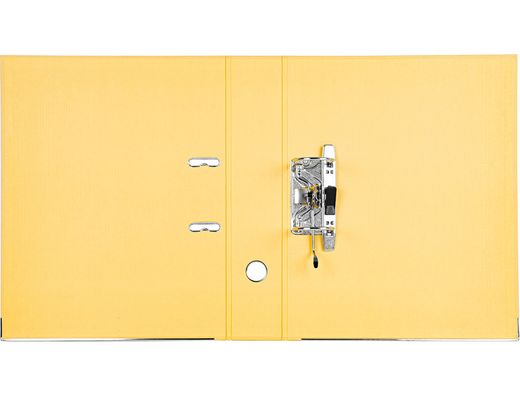 Archivador de Palanca Liderpapel Folio Documenta Forrado Pvc con Rado Lomo 75Mm Amarillo Compresor Metalico
