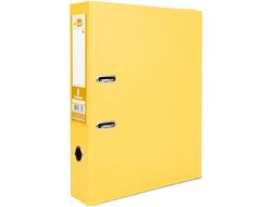 Archivador de Palanca Liderpapel Folio Documenta Forrado Pvc con Rado Lomo 75Mm Amarillo Compresor Metalico