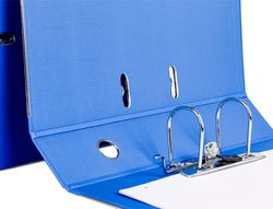 Archivador de Palanca Liderpapel Folio Documenta Forrado Pvc con Rado Lomo 75Mm Azul Compresor Metalico