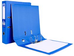 Archivador de Palanca Liderpapel Folio Documenta Forrado Pvc con Rado Lomo 75Mm Azul Compresor Metalico