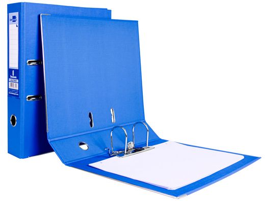 Archivador de Palanca Liderpapel Folio Documenta Forrado Pvc con Rado Lomo 75Mm Azul Compresor Metalico