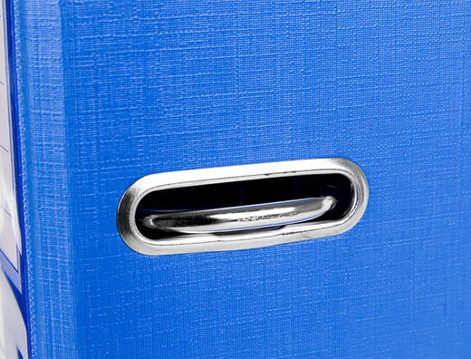 Archivador de Palanca Liderpapel Folio Documenta Forrado Pvc con Rado Lomo 75Mm Azul Compresor Metalico
