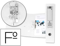Archivador de Palanca Liderpapel Folio Documenta Forrado Pvc con Rado Lomo 75Mm Blanco con Compresor