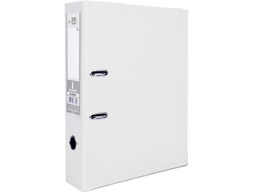 Archivador de Palanca Liderpapel Folio Documenta Forrado Pvc con Rado Lomo 75Mm Blanco con Compresor