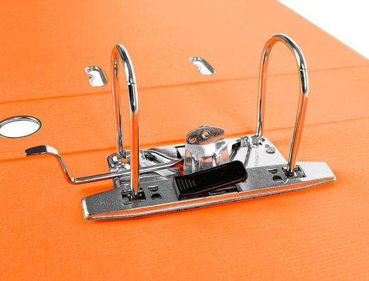 Archivador de Palanca Liderpapel Folio Documenta Forrado Pvc con Rado Lomo 75Mm Naranja con Compresor