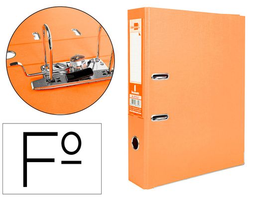 Archivador de Palanca Liderpapel Folio Documenta Forrado Pvc con Rado Lomo 75Mm Naranja con Compresor