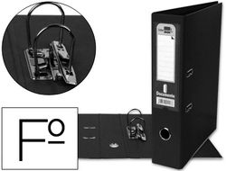 Archivador de Palanca Liderpapel Folio Documenta Forrado Pvc con Rado Lomo 75Mm Negro Compresor Metalico