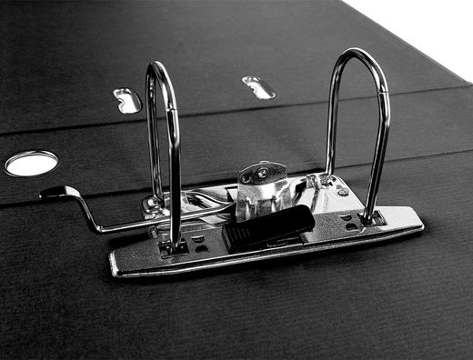 Archivador de Palanca Liderpapel Folio Documenta Forrado Pvc con Rado Lomo 75Mm Negro Compresor Metalico