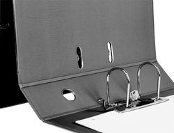 Archivador de Palanca Liderpapel Folio Documenta Forrado Pvc con Rado Lomo 75Mm Negro Compresor Metalico