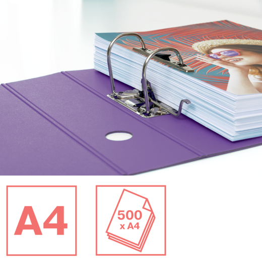 Archivador de palanca polifoam Colour'Breeze DIN A4. Lomo 82mm. lavanda