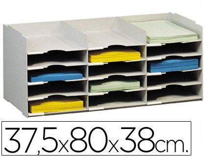 Archivador Fast-Paperflow Bloques Sobreponibles Gris 15 Casillas Din A4