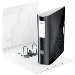 Archivador Leitz Active WOW. Polyfoam. 180º. DIN A4, lomo 82 mm. negro