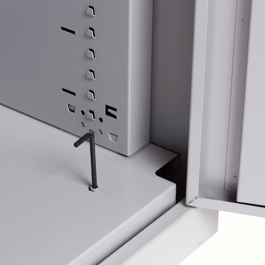 Armario Metálico Puertas Batientes 198x102x45 cm Ral 9005 Incluye 4 Baldas