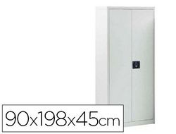 Armario Metálico Puertas Batientes 198x102x45 cm Ral 9006 Incluye 4 Baldas