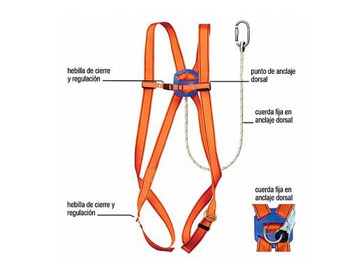 Arnes Faru Proteccion Anticaidas Basico con Cuerda Incorporada de 1 M de Largo