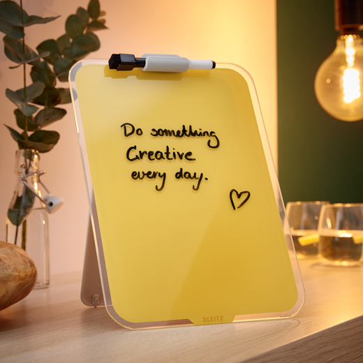Atril escritorio cristal Leitz Cosy, amarillo