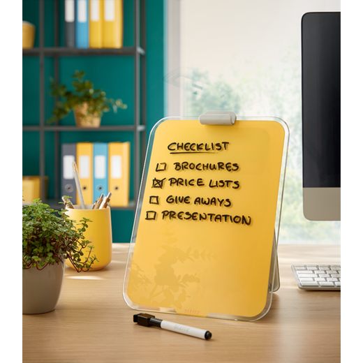 Atril escritorio cristal Leitz Cosy, amarillo
